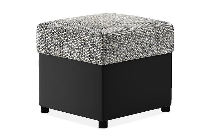 Arabejo Fotpall 45x45 cm, Grå/Svart