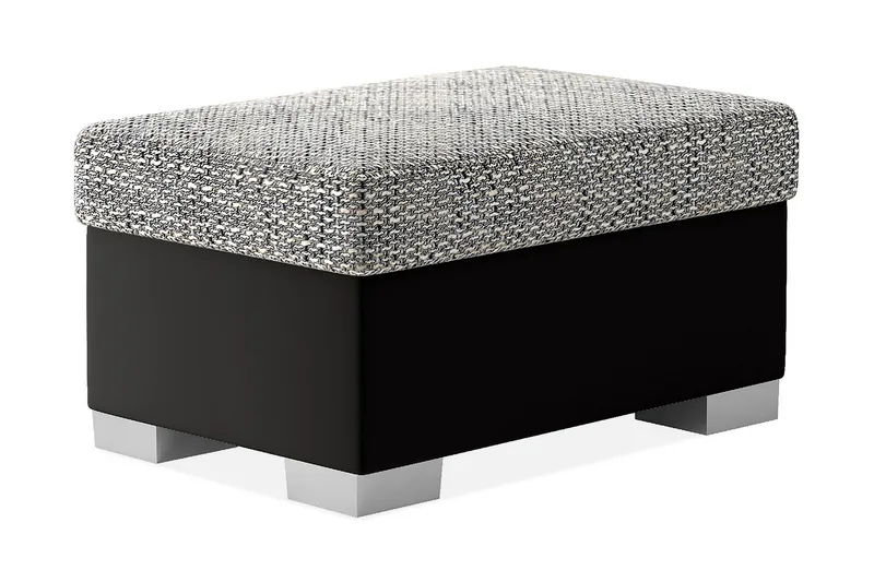 Arabejo Fotpall 55x85 cm, Grå/Svart