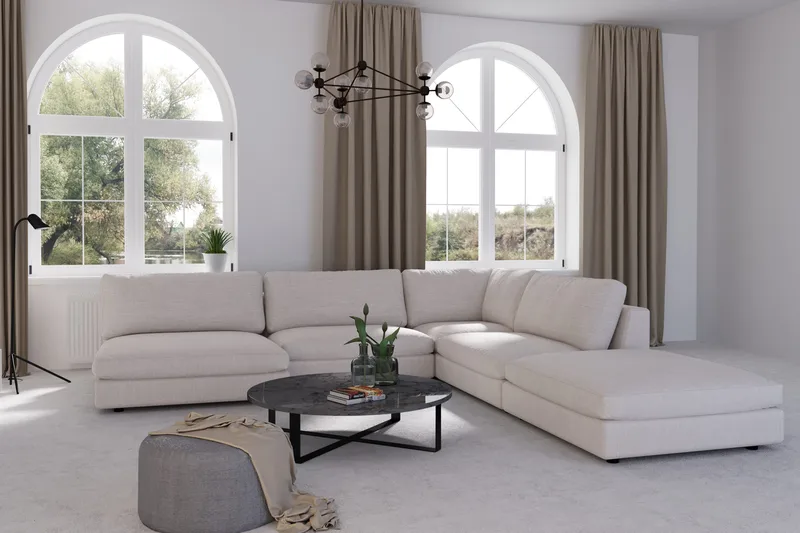 Arken Fotpall - Linnebeige - Möbler - Vardagsrum - Stolar & sittmöbler - Pallar - Fotpall