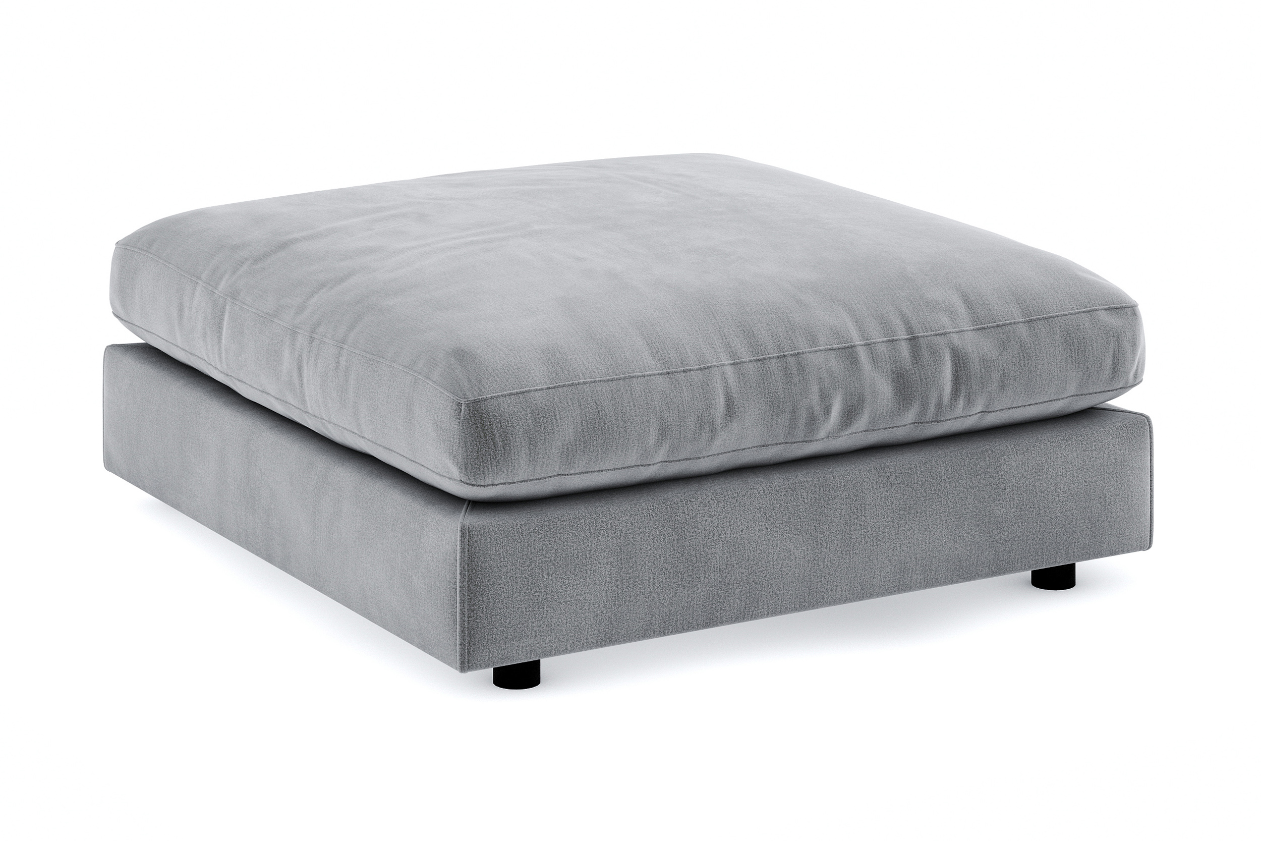 arken fotpall sammet - ljusgrå