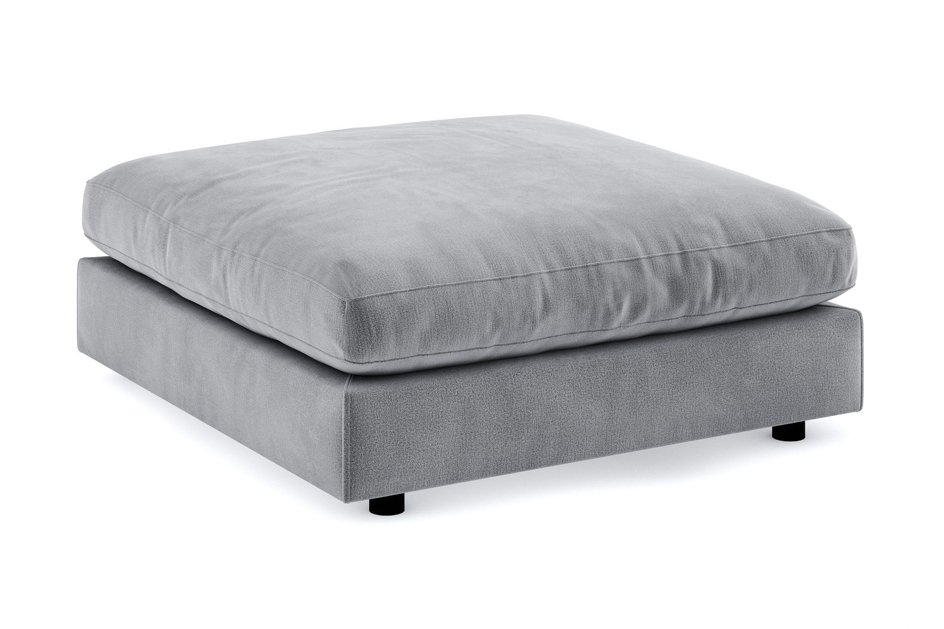 arken fotpall sammet - ljusgrå