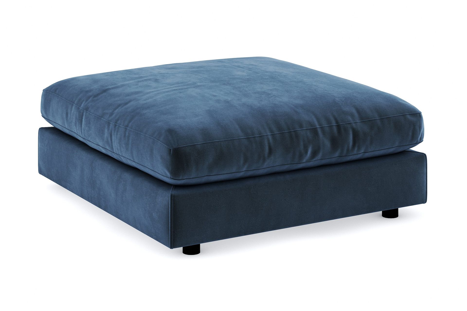 Arken Fotpall Sammet - Midnattsbl&aring;