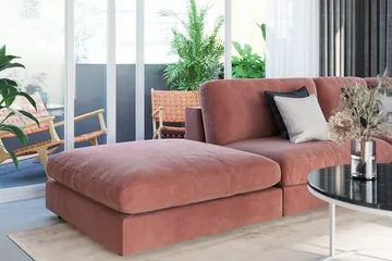 Arken Fotpall Sammet - Rosa - Möbler - Vardagsrum - Stolar & sittmöbler - Pallar - Fotpall