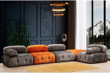 Belgin Fotpallsmodul 95 cm Med Hake - Orange - Möbler - Vardagsrum - Stolar & sittmöbler - Pallar - Fotpall