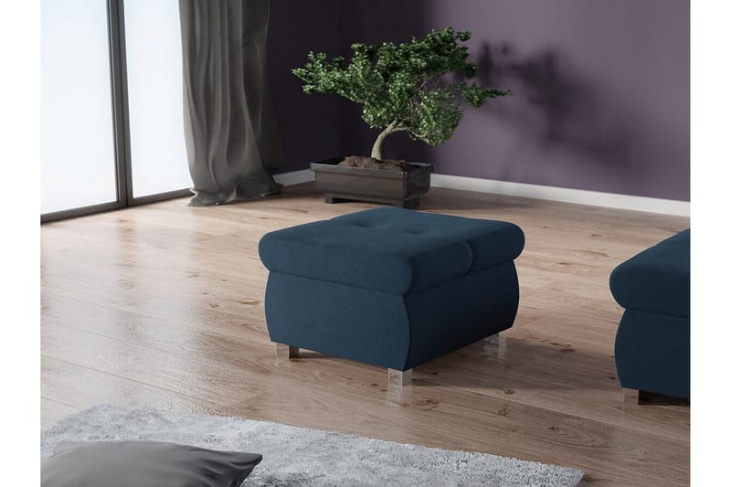 Cerys Fotpall 60 cm - Blå - Möbler - Vardagsrum - Stolar & sittmöbler - Pallar - Fotpall