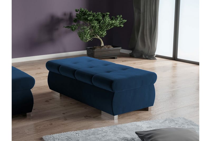 Cerys Fotpall 60 cm - Blå - Möbler - Vardagsrum - Stolar & sittmöbler - Pallar - Fotpall