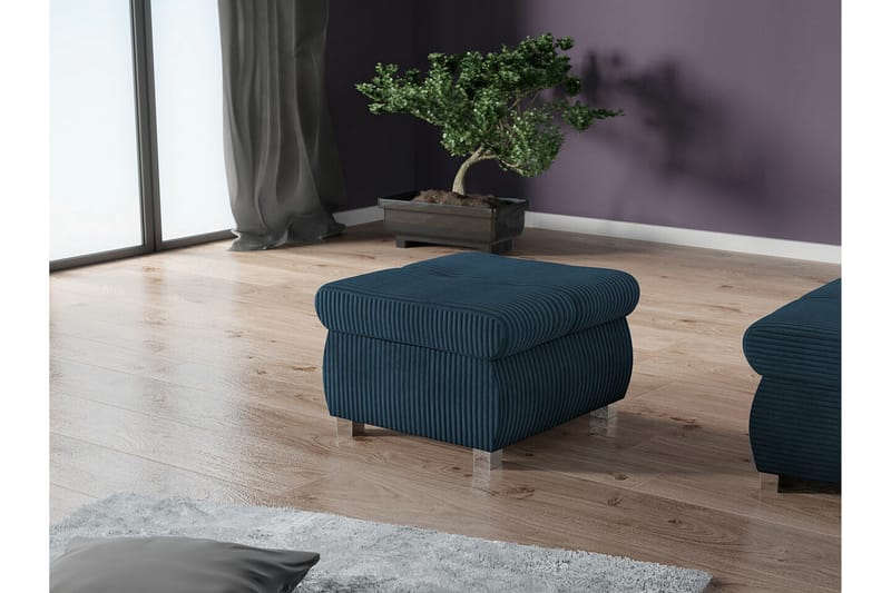 Cerys Fotpall 60 cm - Blå - Möbler - Vardagsrum - Stolar & sittmöbler - Pallar - Fotpall