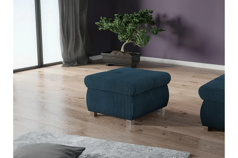 Cerys Fotpall 60 cm - Blå - Möbler - Vardagsrum - Stolar & sittmöbler - Pallar - Fotpall