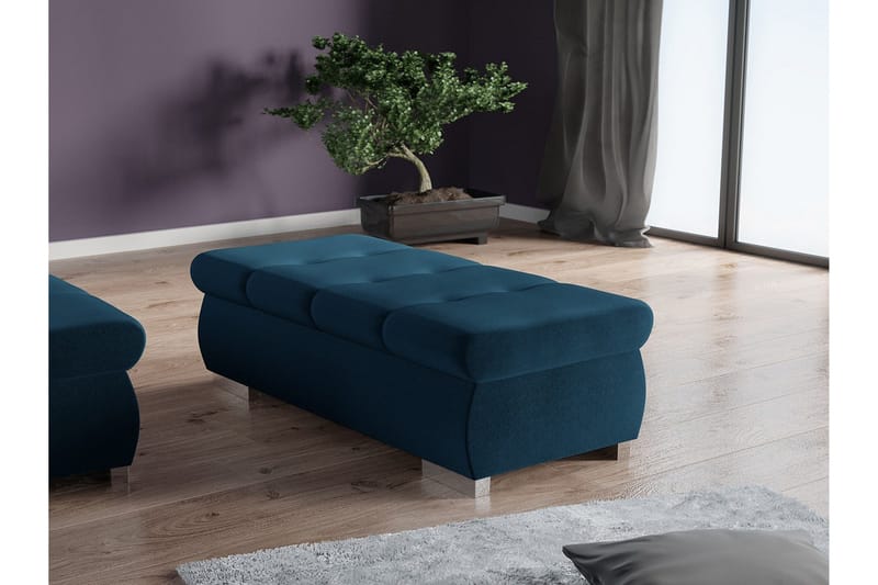 Cerys Fotpall 60 cm - Blå - Möbler - Vardagsrum - Stolar & sittmöbler - Pallar - Fotpall