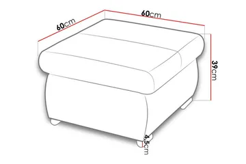 Cerys Fotpall 60 cm - Cream - Möbler - Vardagsrum - Stolar & sittmöbler - Pallar - Fotpall