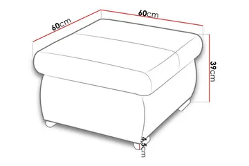 Cerys Fotpall 60 cm - Grå - Möbler - Vardagsrum - Stolar & sittmöbler - Pallar - Fotpall