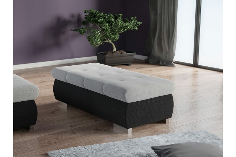 Cerys Fotpall 60 cm Grå/Svart - Möbler - Vardagsrum - Stolar & sittmöbler - Pallar - Fotpall