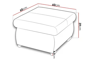 Cerys Fotpall 60 cm - Gul - Möbler - Vardagsrum - Stolar & sittmöbler - Pallar - Fotpall