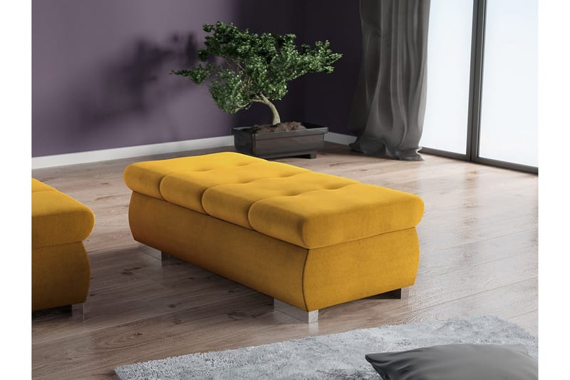 Cerys Fotpall 60 cm - Gul - Möbler - Vardagsrum - Stolar & sittmöbler - Pallar - Fotpall