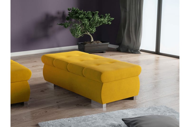 Cerys Fotpall 60 cm - Gul - Möbler - Vardagsrum - Stolar & sittmöbler - Pallar - Fotpall