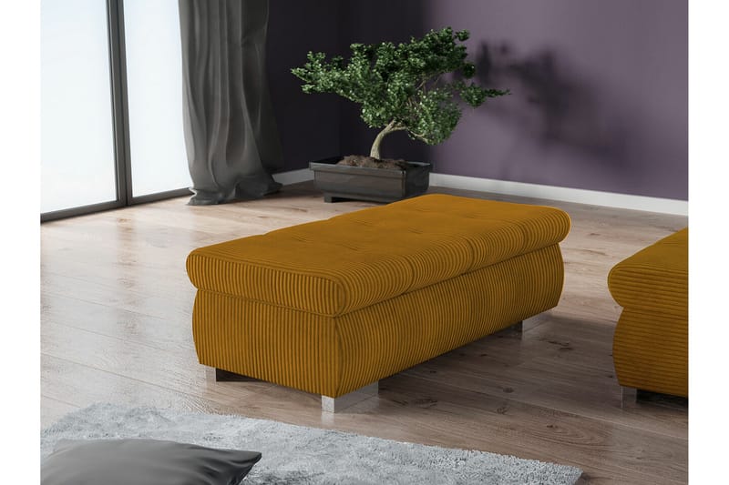 Cerys Fotpall 60 cm - Gul - Möbler - Vardagsrum - Stolar & sittmöbler - Pallar - Fotpall