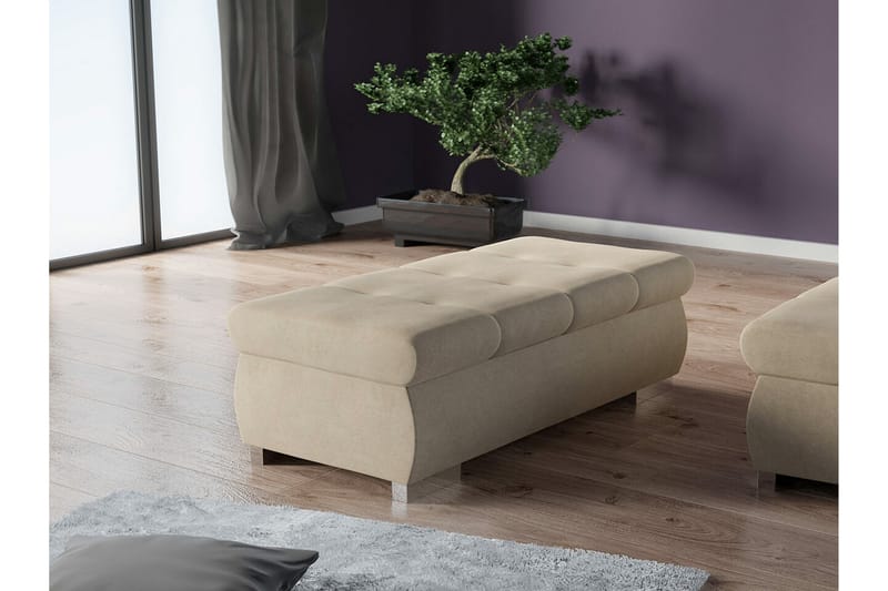 Cerys Fotpall 60 cm Ljusbrun - Möbler - Vardagsrum - Stolar & sittmöbler - Pallar - Fotpall