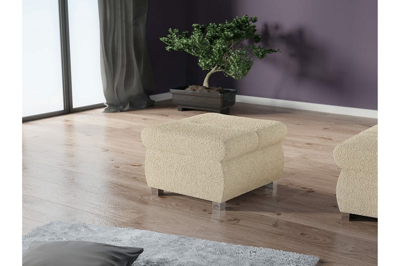 Cerys Fotpall 60 cm - Ljusbrun - Möbler - Vardagsrum - Stolar & sittmöbler - Pallar - Fotpall