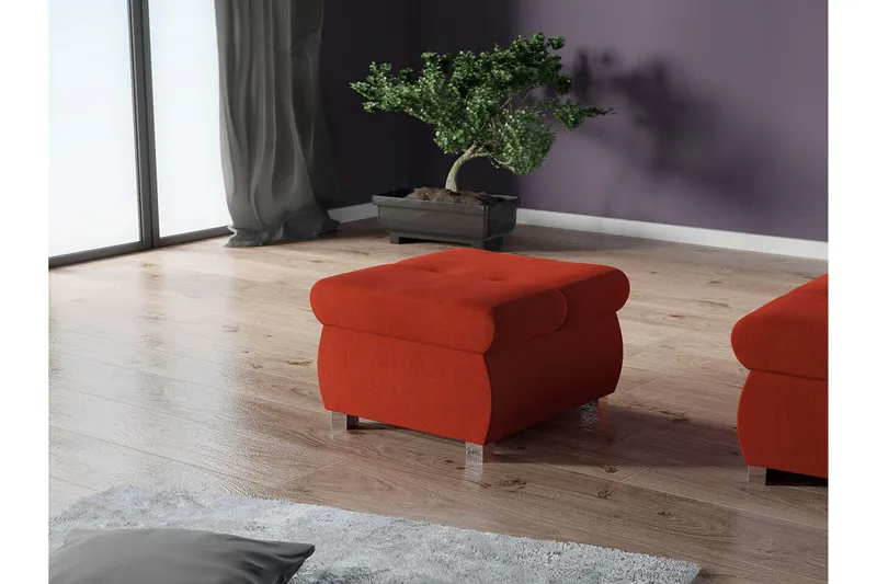 Cerys Fotpall 60 cm - Röd - Möbler - Vardagsrum - Stolar & sittmöbler - Pallar - Fotpall