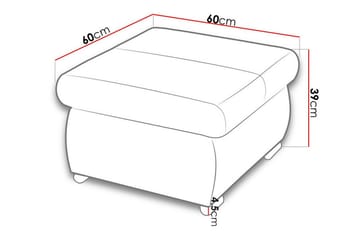 Cerys Fotpall 60 cm - Röd - Möbler - Vardagsrum - Stolar & sittmöbler - Pallar - Fotpall
