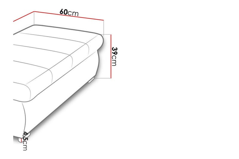 Cerys Fotpall 60 cm - Rosa - Möbler - Vardagsrum - Stolar & sittmöbler - Pallar - Fotpall