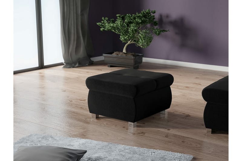 Cerys Fotpall 60 cm Svart - Möbler - Vardagsrum - Stolar & sittmöbler - Pallar - Fotpall