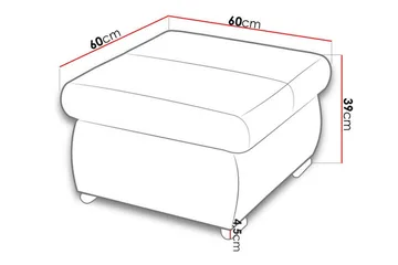 Cerys Fotpall 60 cm - Vit - Möbler - Vardagsrum - Stolar & sittmöbler - Pallar - Fotpall
