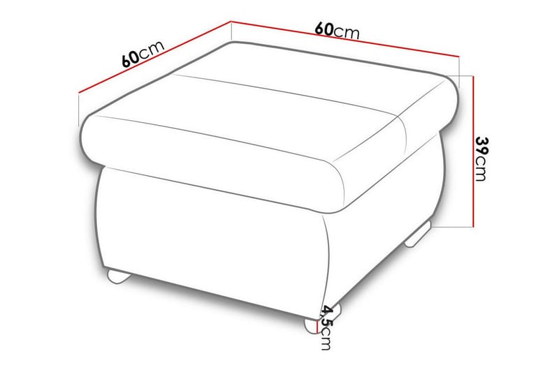 Cerys Fotpall 60 cm - Möbler - Vardagsrum - Stolar & sittmöbler - Pallar - Fotpall