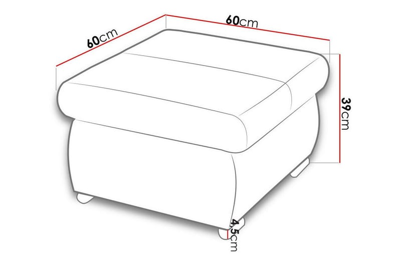 Cerys Fotpall 60 cm - Möbler - Vardagsrum - Stolar & sittmöbler - Pallar - Fotpall