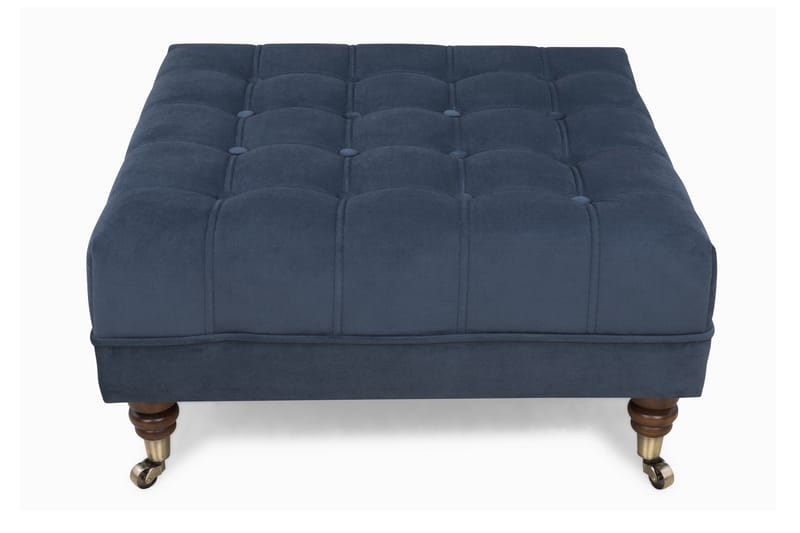 CHESTERFIELD DELUXE Fotpall Fyrkantig 70 Sammet Petrolblå - Möbler - Vardagsrum - Stolar & sittmöbler - Pallar - Fotpall
