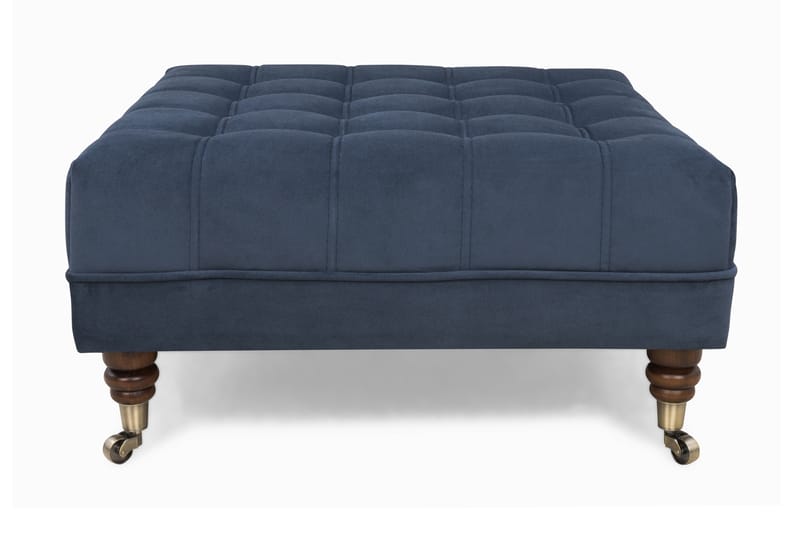 CHESTERFIELD DELUXE Fotpall Fyrkantig 70 Sammet Petrolblå - Möbler - Vardagsrum - Stolar & sittmöbler - Pallar - Fotpall