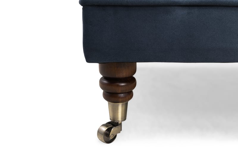 CHESTERFIELD DELUXE Fotpall Fyrkantig 70 Sammet Petrolblå - Möbler - Vardagsrum - Stolar & sittmöbler - Pallar - Fotpall