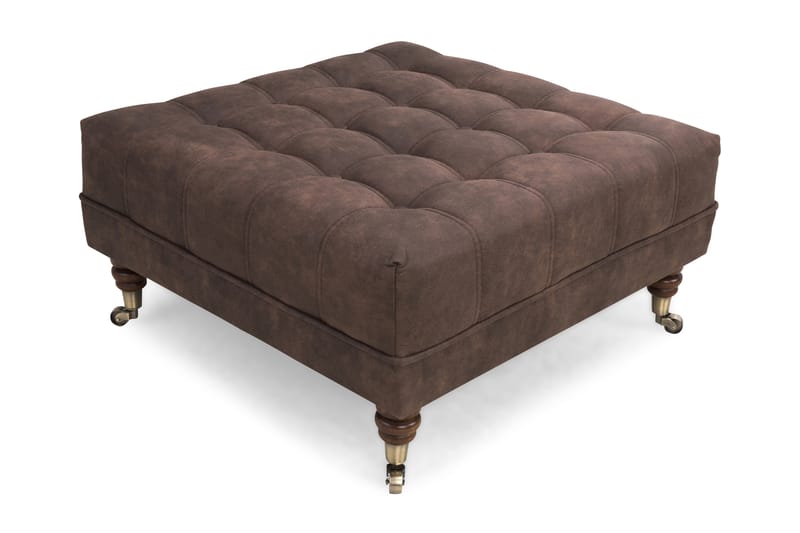 CHESTERFIELD DELUXE Fotpall Fyrkantig 70 Vintage Mörkbrun - Möbler - Vardagsrum - Stolar & sittmöbler - Pallar - Fotpall