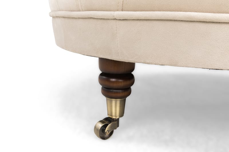 CHESTERFIELD DELUXE Fotpall Rund 80 Sammet Beige - Möbler - Vardagsrum - Stolar & sittmöbler - Pallar - Fotpall