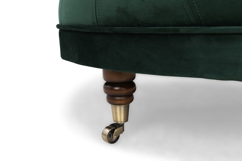 CHESTERFIELD DELUXE Fotpall Rund 80 Sammet Mörkgrön - Möbler - Vardagsrum - Stolar & sittmöbler - Pallar - Fotpall