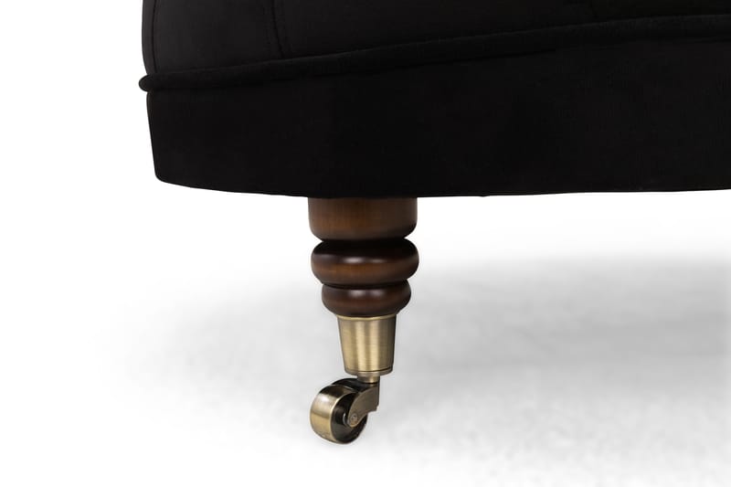 CHESTERFIELD DELUXE Fotpall Rund 80 Sammet Svart - Möbler - Vardagsrum - Stolar & sittmöbler - Pallar - Fotpall