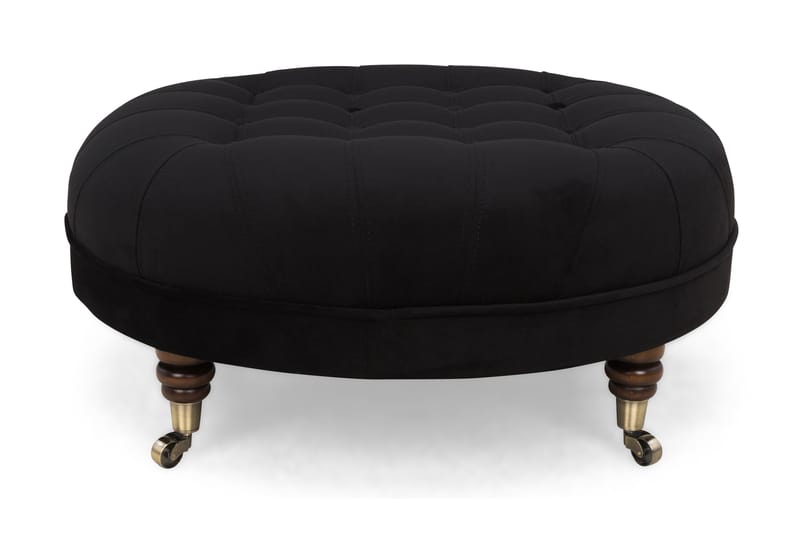 CHESTERFIELD DELUXE Fotpall Rund 80 Sammet Svart - Möbler - Vardagsrum - Stolar & sittmöbler - Pallar - Fotpall