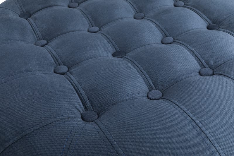 CHESTERFIELD DELUXE Fotpall Rund 80 Sammet Petrolblå - Möbler - Vardagsrum - Stolar & sittmöbler - Pallar - Fotpall