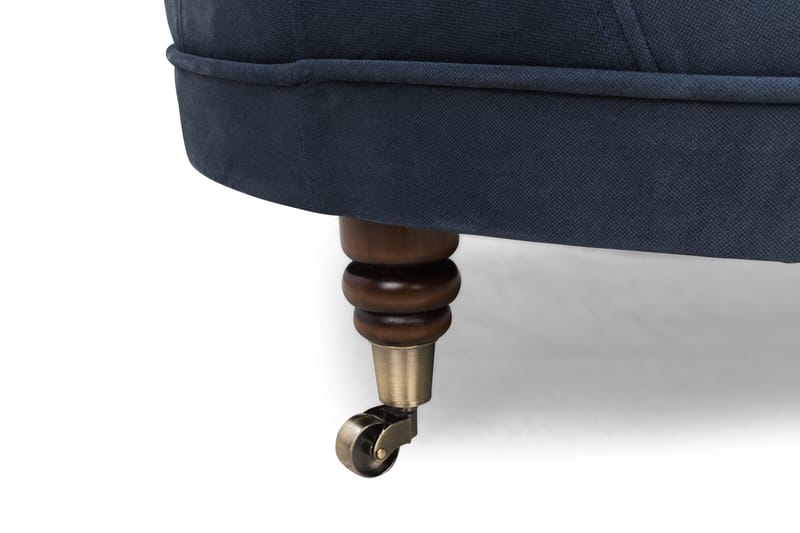 CHESTERFIELD DELUXE Fotpall Rund 80 Sammet Petrolblå - Möbler - Vardagsrum - Stolar & sittmöbler - Pallar - Fotpall