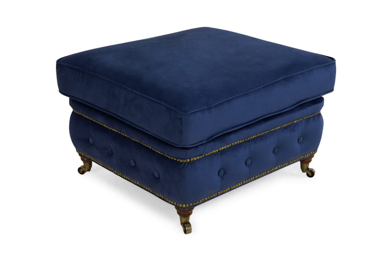 CHESTERFIELD DELUXE Fotpall Sammet Petrolblå - Möbler - Vardagsrum - Stolar & sittmöbler - Pallar - Fotpall