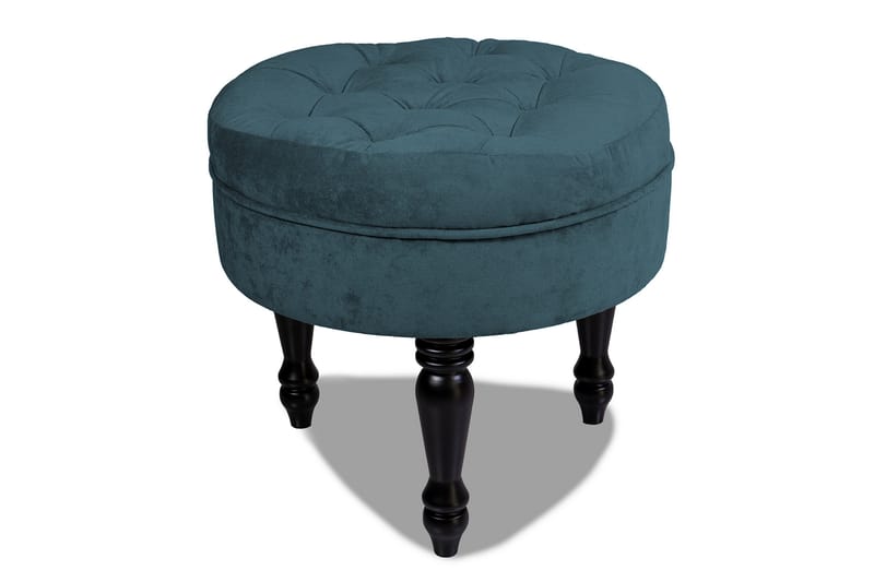 Chesterfield Ludo Fotpall 50 cm Rund Blågrön - Möbler - Vardagsrum - Stolar & sittmöbler - Pallar - Fotpall