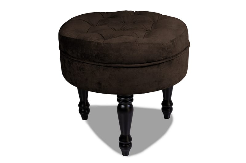 Chesterfield Ludo Fotpall 50 cm Rund Brun - Möbler - Vardagsrum - Stolar & sittmöbler - Pallar - Fotpall