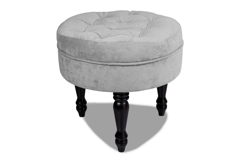 Chesterfield Ludo Fotpall 50 cm Rund Ljusgrå - Möbler - Vardagsrum - Stolar & sittmöbler - Pallar - Fotpall