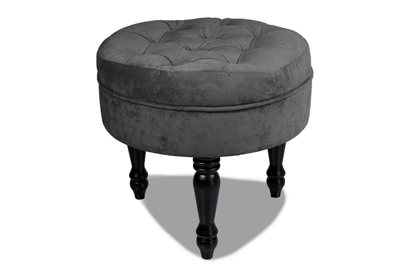Chesterfield Ludo Fotpall 50 cm Rund Mörkgrå - Möbler - Vardagsrum - Stolar & sittmöbler - Pallar - Fotpall