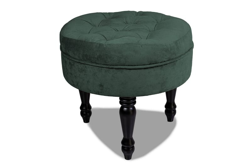 Chesterfield Ludo Fotpall 50 cm Rund Mörkgrön - Möbler - Vardagsrum - Stolar & sittmöbler - Pallar - Fotpall