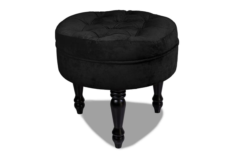 Chesterfield Ludo Fotpall 50 cm Rund Svart - Möbler - Vardagsrum - Stolar & sittmöbler - Pallar - Fotpall