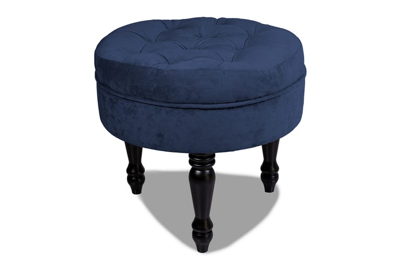 Chesterfield Ludo Fotpall 50 cm Rund Petrolblå - Möbler - Vardagsrum - Stolar & sittmöbler - Pallar - Fotpall