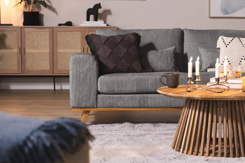 Copenhagen Fotpall Manchester - Grå - Möbler - Vardagsrum - Stolar & sittmöbler - Pallar - Fotpall