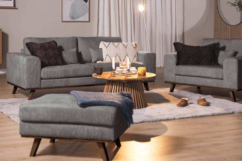 Copenhagen Fotpall Manchester - Grå - Möbler - Vardagsrum - Stolar & sittmöbler - Pallar - Fotpall