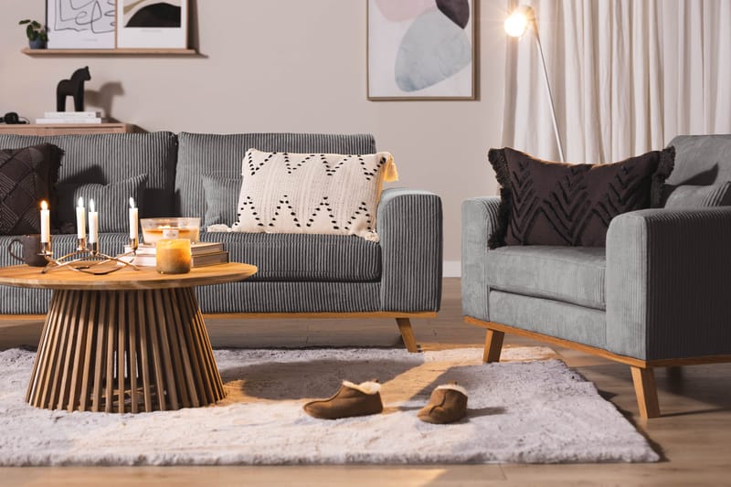 Copenhagen Fotpall Manchester - Grå - Möbler - Vardagsrum - Stolar & sittmöbler - Pallar - Fotpall